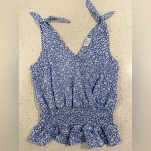 Sienna Sky Blue and White Floral Top